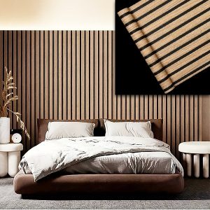 Vægsticker med træeffekt – 300 x 45 cm, PVC, selvklæbende | LINEWALL